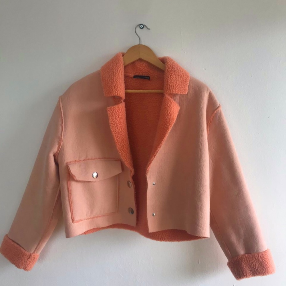 Zara Peach Cropped Jacket